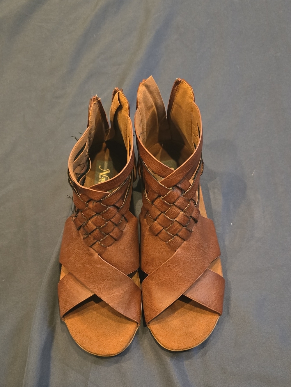 Natural Reflextions Women’s Brown Woven Leather Sandals